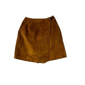 NWOT Vintage The Limited Suede Leather Brown Skirt Size 10